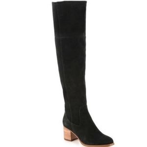 Marc Fisher Epic Suede Black Over Knee Boots